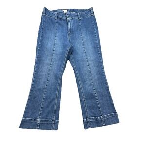Pilcro Anthropologie Bootcut Cropped Jeans Women 32 Blue